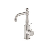 York Basin Mixer With White Porcelain Lever Brushed Nickel