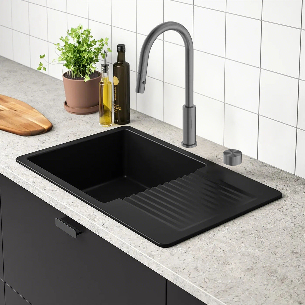 Kara Progressive Pull Out Kitchen Set Gun Metal