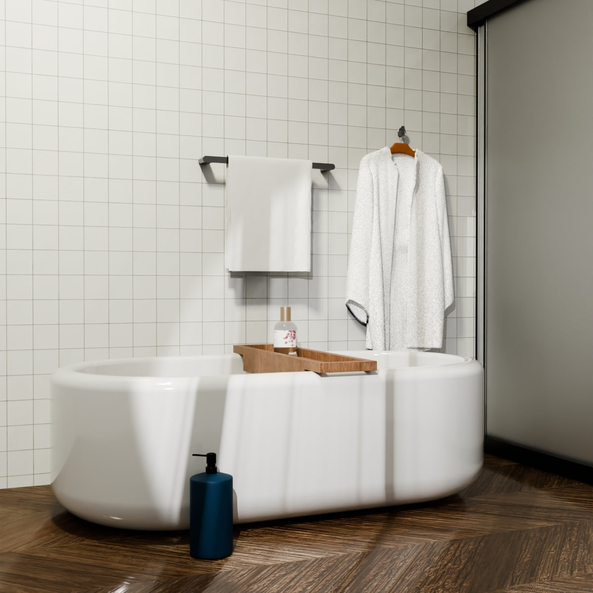 BIANCA 240V SINGLE HEATED TOWEL RAIL GUN METAL