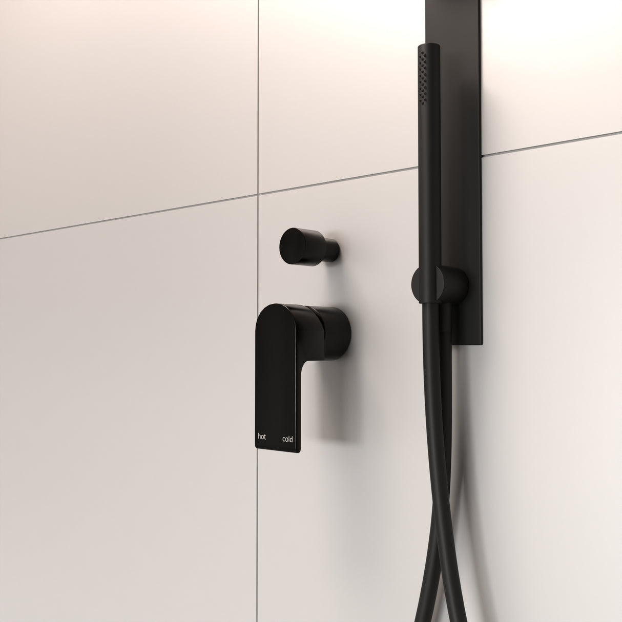 Bianca Shower Mixer With Divertor Separate Plate Matte Black