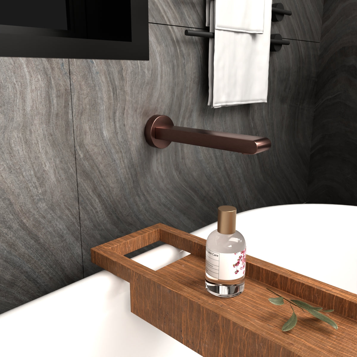 Bianca Fixed Bath Spout Only 200mm Brushed Bronze