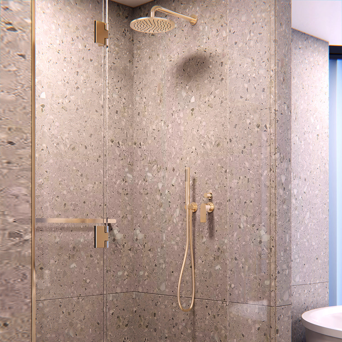 Bianca Shower Mixer With Divertor Separate Plate Matte Black