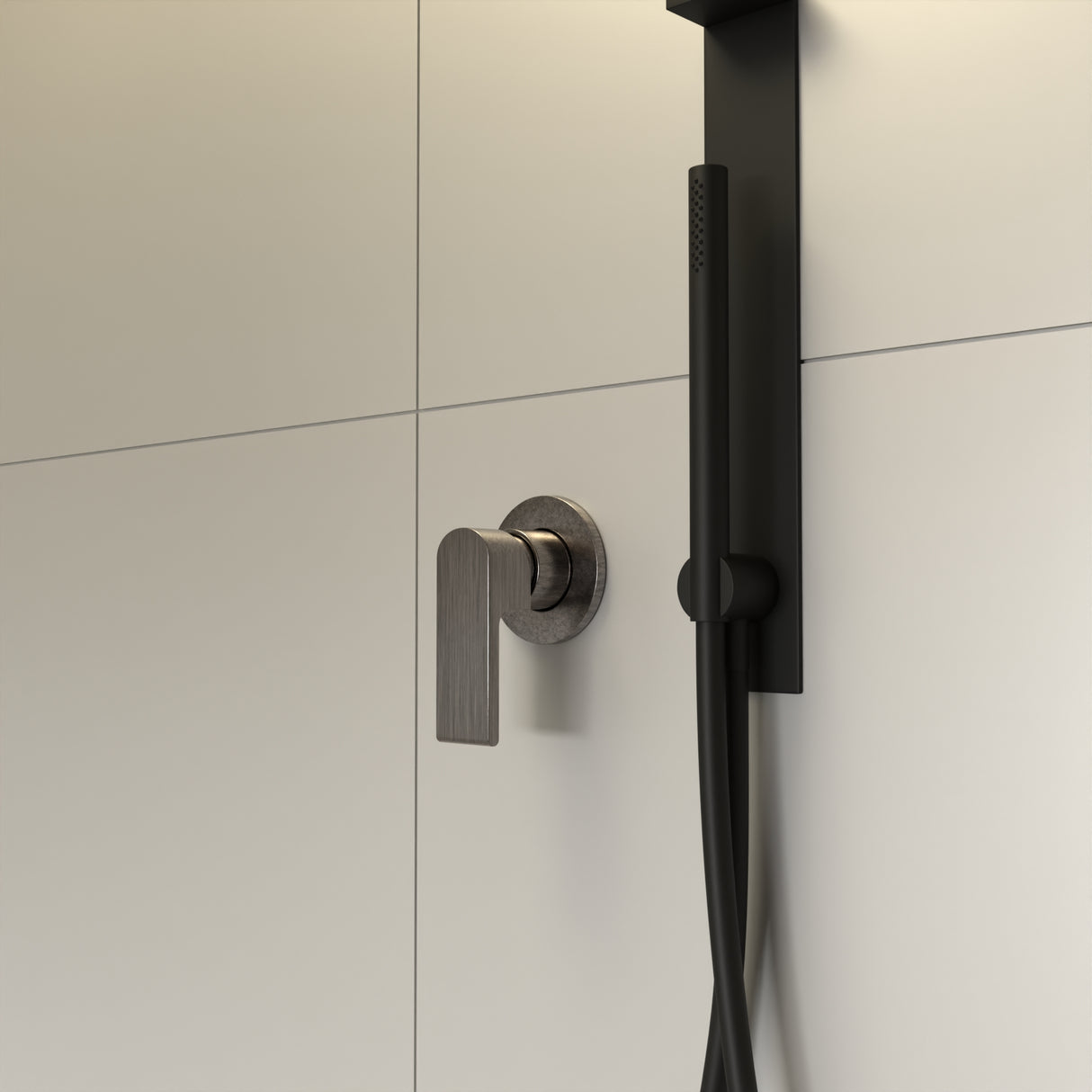 BIANCA SHOWER MIXER 80MM PLATE GUN METAL