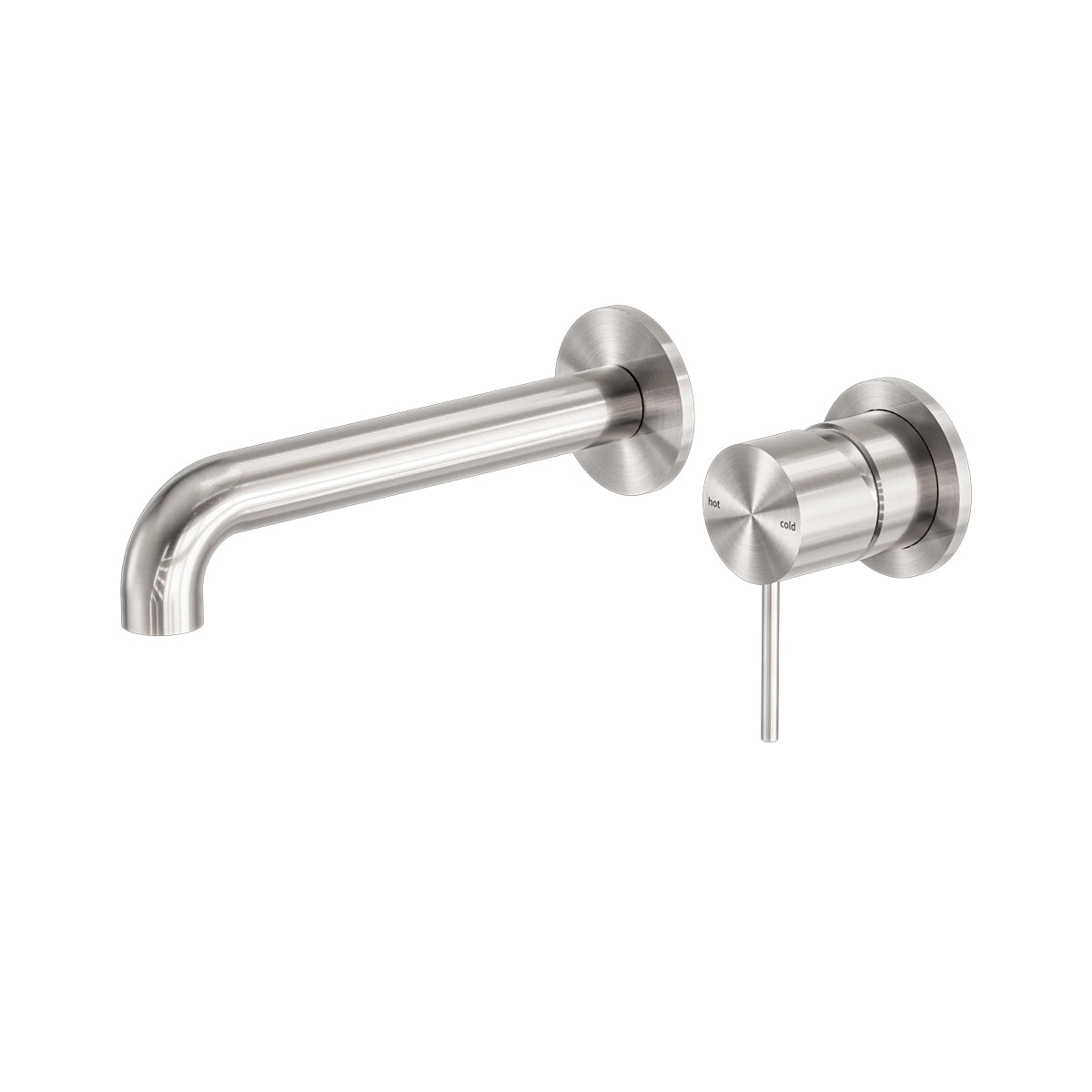 Mecca Wall Basin/Bath Mixer Separate Back Plate 230mm Brushed Nickel