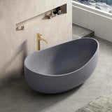 NAGA Genoa Sculpted Irregular Oval Concrete Freestanding Bathtub French Grey
