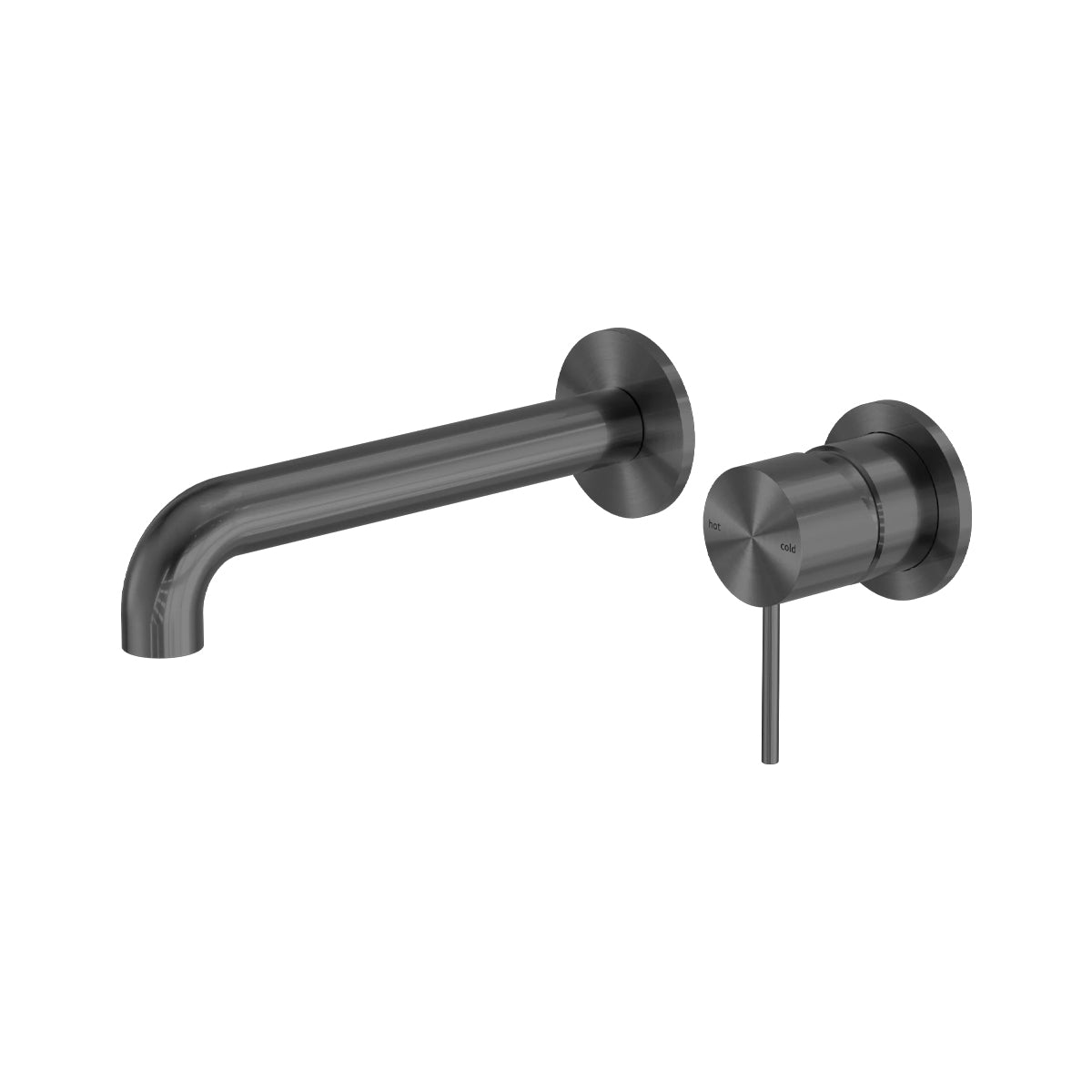 Mecca Wall Basin/Bath Mixer Separate Back Plate 185mm Gun Metal