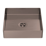 OPAL SQUARE 400MM STAINLESS STEEL BASIN BRUSHED BRONZE