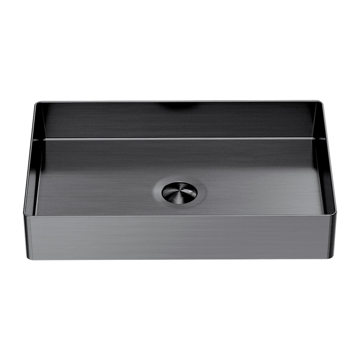 OPAL RECTANGLE STAINLESS STEEL BASIN GRAPHITE