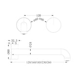 Kara Progressive Wall Basin/Bath Set 185mm Gun Metal