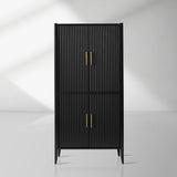 Louis Wood Bar Cabinet Constructivist-Inspired Wine Cabinet With Drawer