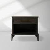 St. Martin Open Oak Nightstand Traditional Bedside table with Soft-Close Drawer