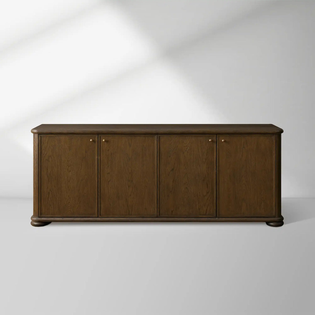 Warby Solid Oak Sideboard Wood buffet Storage Cabinet with Four Doors
