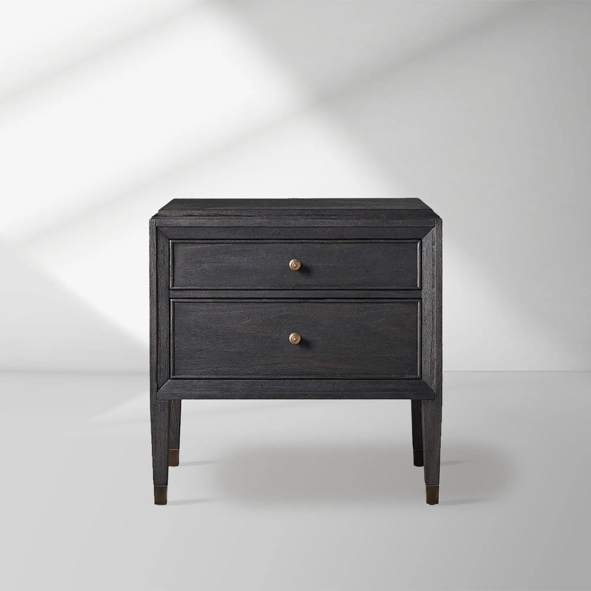 Lenox Wood Nightstand French Antique Bedside table With Two Drawers Chest