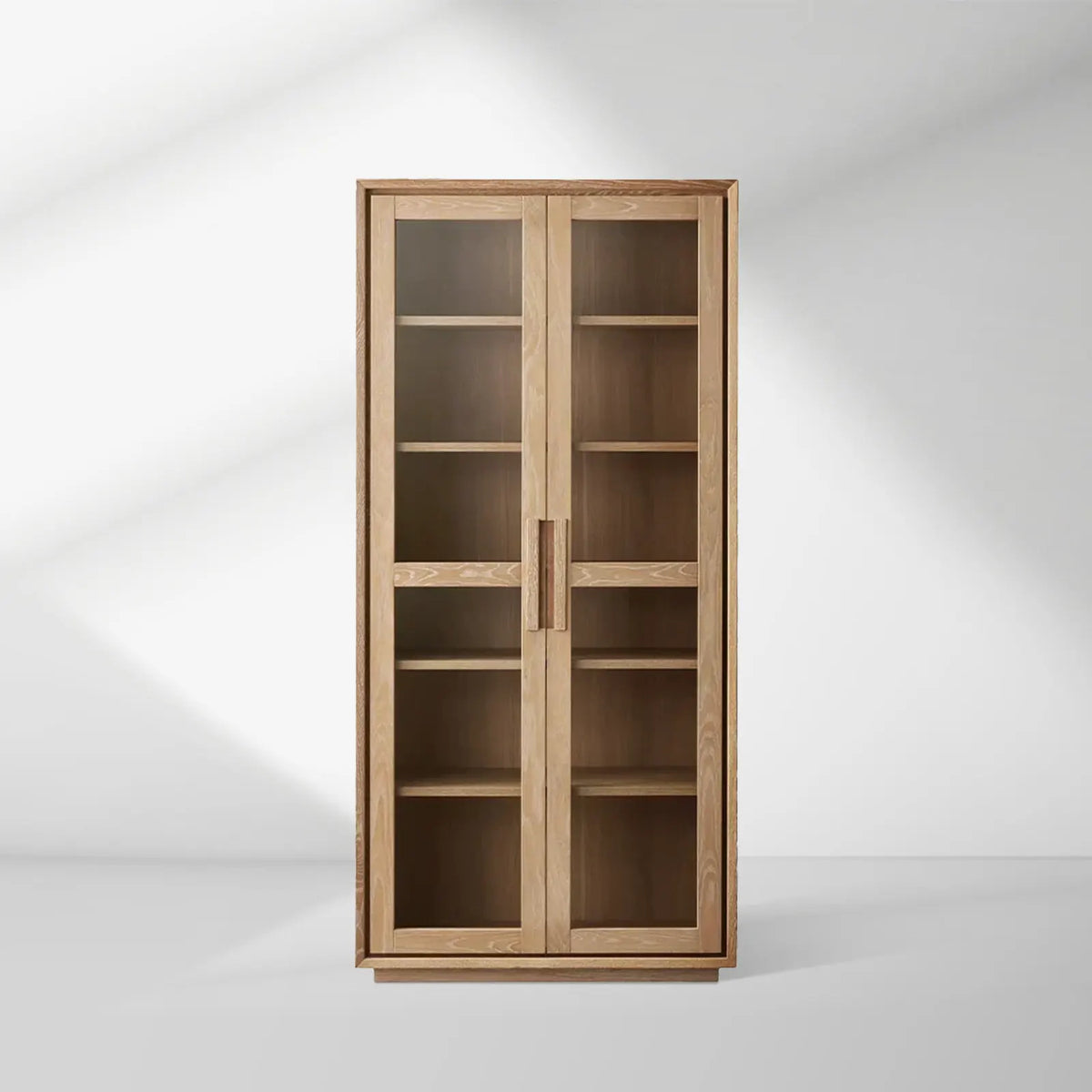 Willow Wood Tall Display Storage Cabinets Clean-Line Design