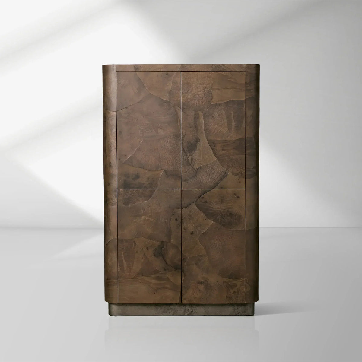Polanco Wood Tall Storage Cabinet Large Sideboard With Two Spacious Drawers