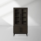 Sullivan Oak Wood Rustic Display Cabinet