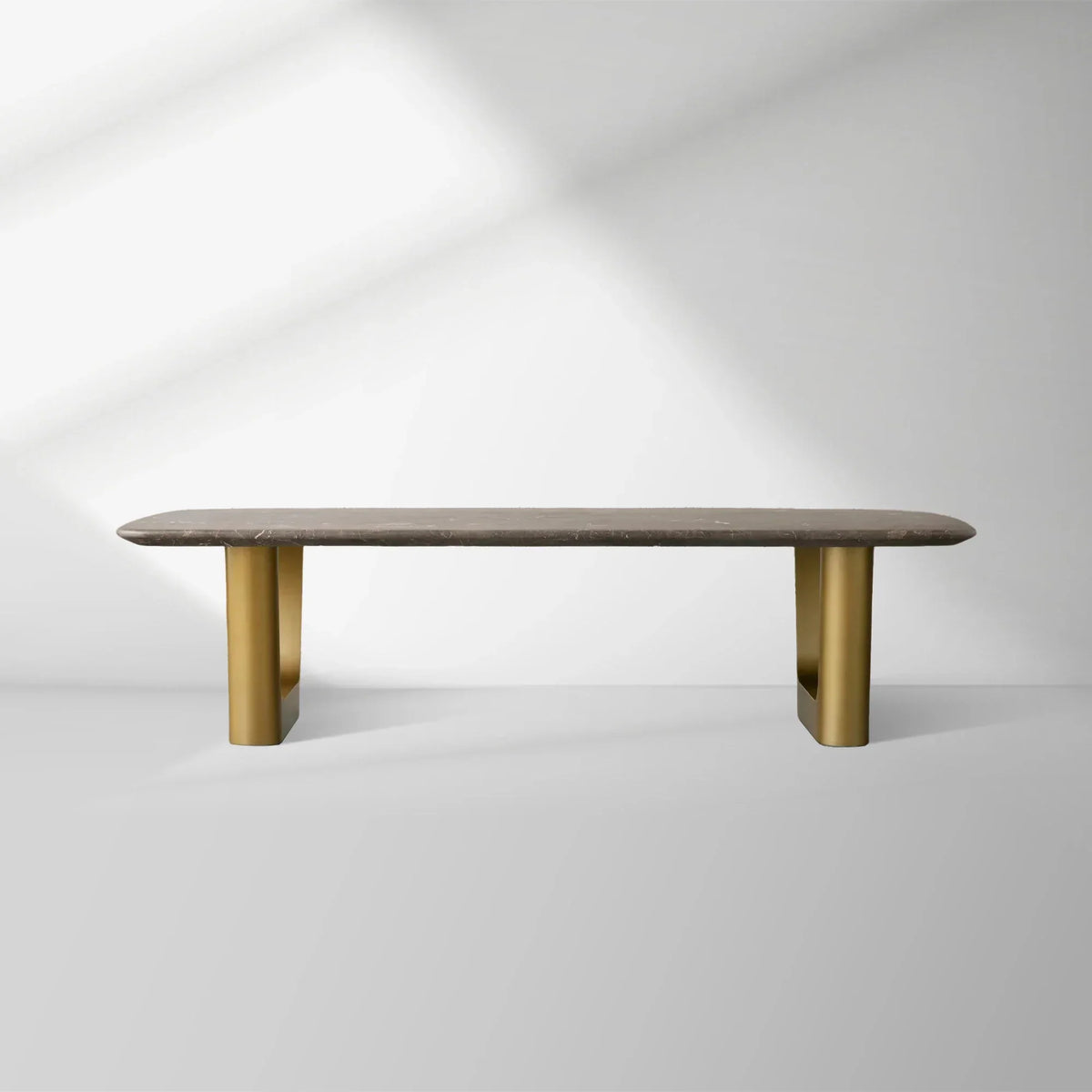 San Germani 72" Carrara marble Top Coffee Table with Rennes Metal Base