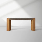 Acacius Wood Entrance Console Table Distressed Hallway Entryway Table