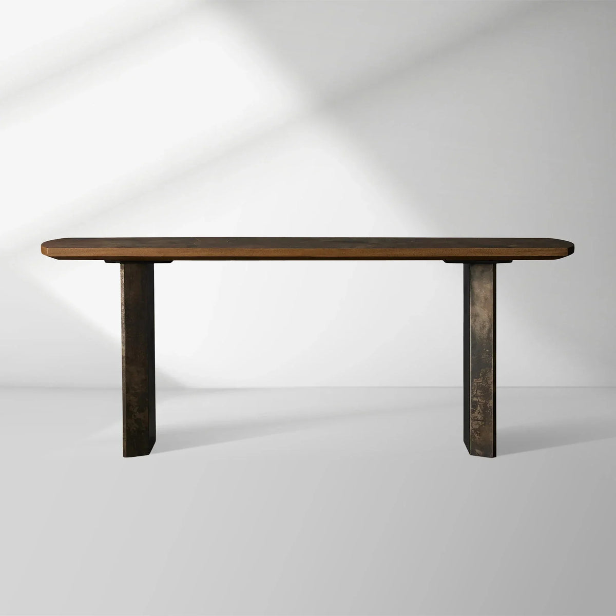 Polanco Ash Entrance Console Wood Hallway Entryway Table With Steel Base
