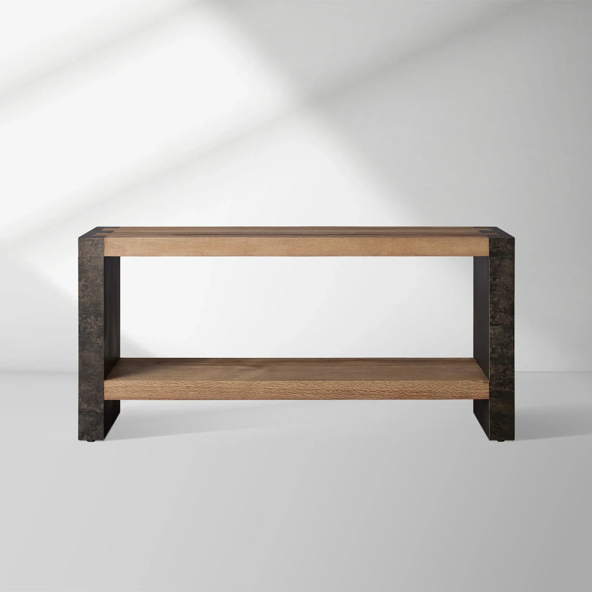 Telluride Entryway Console Table Reclaimed Oak Hallway Entrance Table With Steel Base