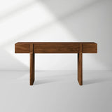 Callan Solid Walnut Entrance Console Table Wood Rustic Entryway Hallway table