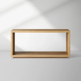 Mihaela Wood Entryway Console Table Oak Hallway Entrance Table in Vin Alb