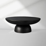Kyoto Round Coffee Table Nickel-Plated Cast Aluminum Cocktail Table Living Room Metal Center Tea Table