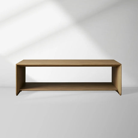 Felton Minimalist Coffee Table Oak Cocktail Table Rural Living Room  Wood Center Tea Table
