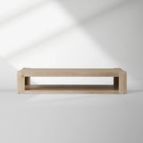 Devon Parson-Style Coffee Table Natural Oak Wood Living Room Center Tea Table Rectangular Cocktail Table