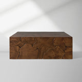 Kalmar Teak Square Coffee Table Wood Living Room Center Tea Table Unique Cocktail Table