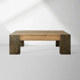 Telluride Square Oak Coffee Table Wood Cocktail Table Living Room Center Tea Table Vintage Cocktail Table