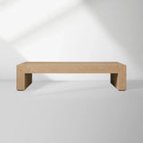 Sullivan Wood Waterfall Coffee Table Rectangle Rural Cocktail Table Oak Wood Center Tea Table