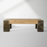 Telluride Rectangle Coffee Table Oak Cocktail Table Living Room Center Tea Table
