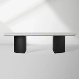 Saint Germain Marble Top Coffee Table Oak Wood Dauphine Base Cocktail Table Living Room Ston Top Center Tea Table