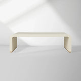 Visola Latticework Coffee Table Camel Bone Cocktail Table Living Room Center Tea Table with Brass Plinth