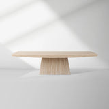 Ilaria Light Travertine Coffee Table Italian Stone Pedestal Center Tea Table Living Room Cocktail Table