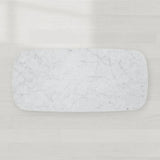 Danny Marble Top Coffee Table Oak Wood Cocktail Table Living Room Rectangle Center Tea Table