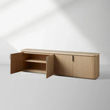 Caden Stone Top TV Stand Media Console Side Cabinet Television Storage Unit Wood Sideboard