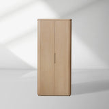 Caden Wood Door Tall Storage Cabinet Walnut Curio Display Cabinet dining Entryway China Cabinet