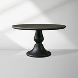 Amelia Marble Top Dining Table with Wood Curved Base Natural Stone Dining Table