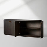 Bexler Natural Wood Sideboard Buffet Table Living Room Entryways Cabinet