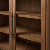 Piermont Glass Door Display Storage Cabinet Bookcase Wood Tall Curio Cabinet Dining side China Cabinet