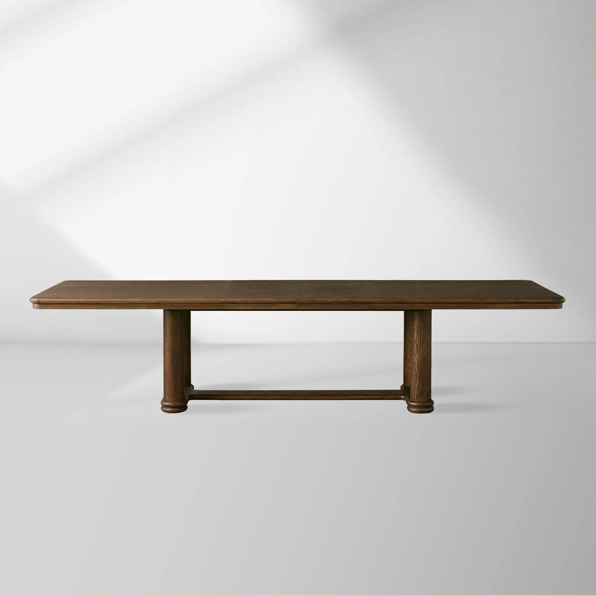 Warby Wood Extension Dining Table with Two 18" Leaves Mocha Finish