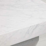 Cinzia Rectangle Stone Coffee Table Natural Marble Cocktail Table Plinth Base Sofa Center Tea Table