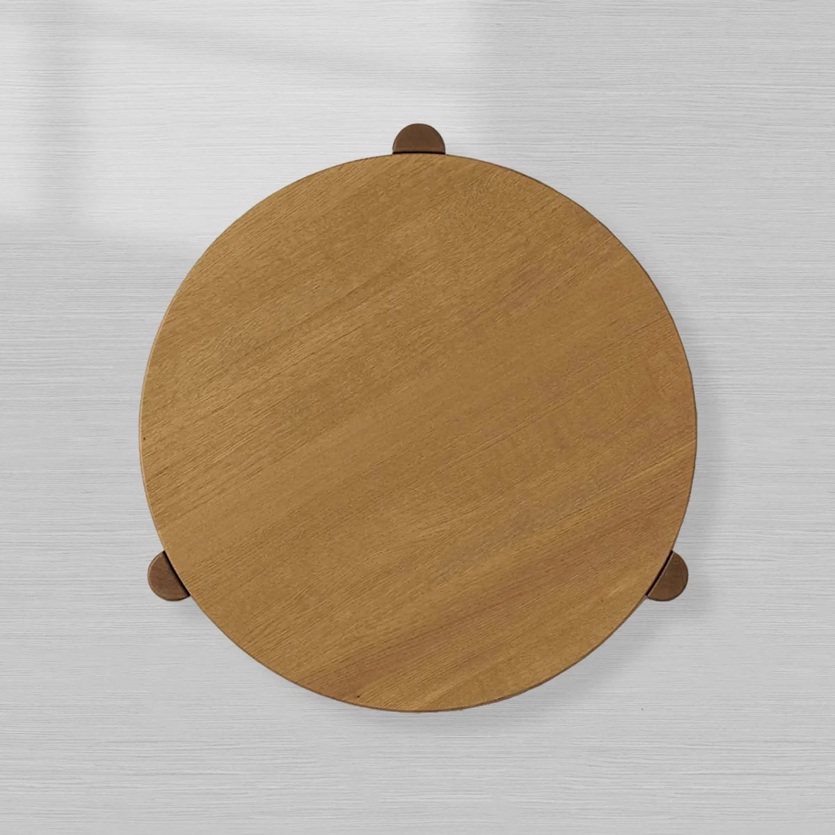Lonelle Oak Coffee Table Round Versatile Nesting Cocktail Table Column-Style legs Center Tea Table