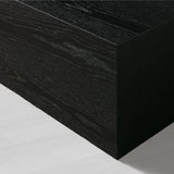 Sullivan Rectangular Oak Coffee Table Black Plinth Base Cocktail Table Wood Living Room Center Tea Table
