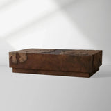 Obra Salvaged Burl Coffee Table Living Room Steel Base Cocktail Table Wood Center Tea Table