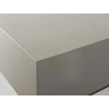Malone Rectangular Leather Coffee Table Modern Steel Base Cocktail Table Living Room Wood Center Tea Table
