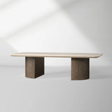 Saint Germain Marble Top Coffee Table Oak Wood Dauphine Base Cocktail Table Living Room Ston Top Center Tea Table