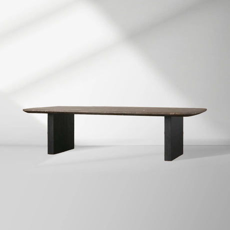 Saint Germain Marble Top Coffee Table Living Room Cocktail Table Clement Wood Base Center Tea Table